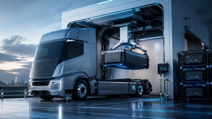 battery-swapping-elektro-lkw
